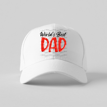 World’s Best Dad PNG – Red Glossy Typography Design for Father’s Day