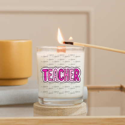 Teacher Dot Lettering Pink PNG Digital Download