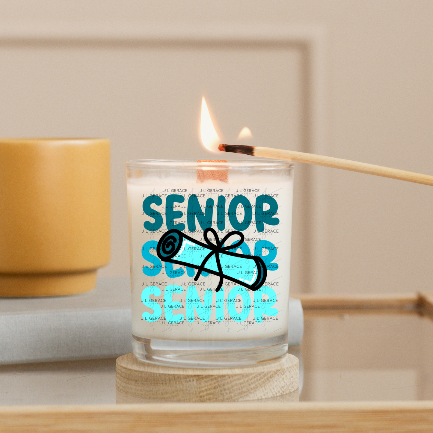 Senior PNG – Teal Diploma Graduation Lettering Design