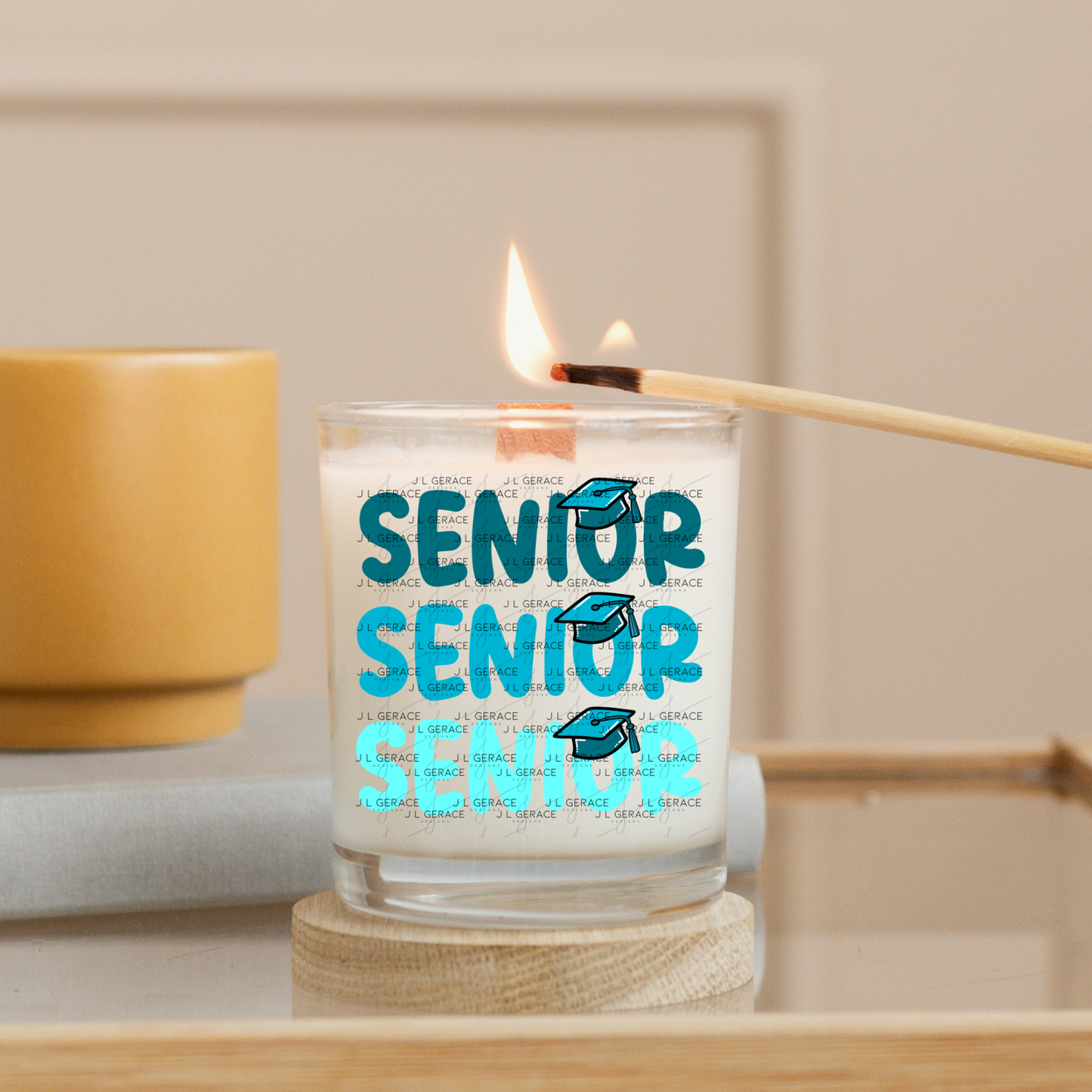 Senior PNG – Teal Graduation Cap Lettering Design