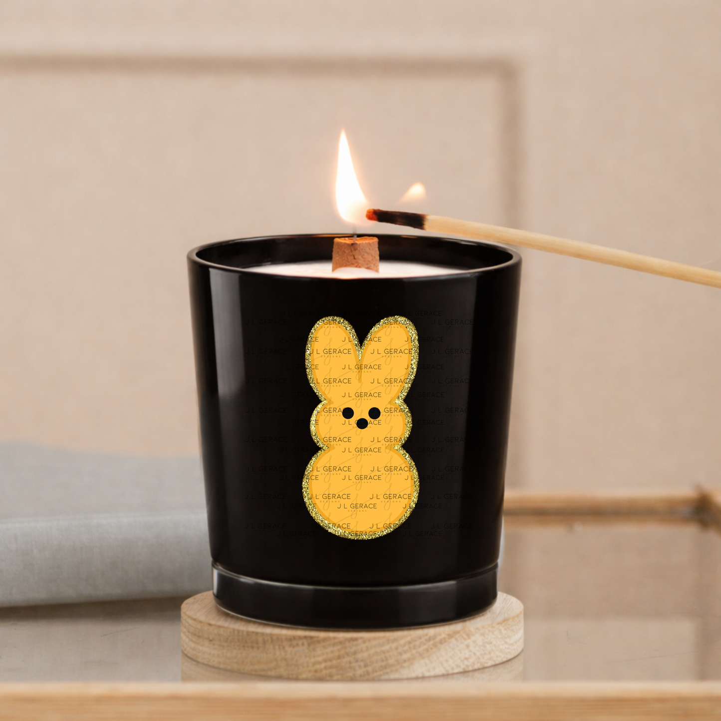 Orange Glitter Bunny Peep Easter Clipart Sublimation PNG