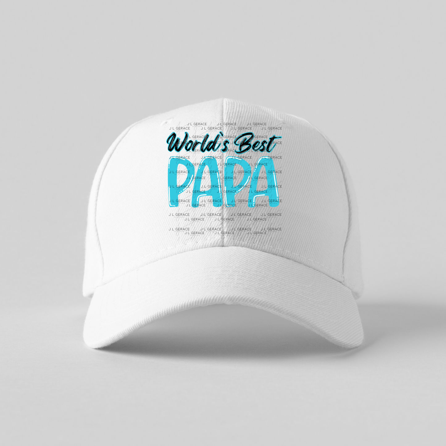 World’s Best Papa PNG – Teal Glossy Typography Design