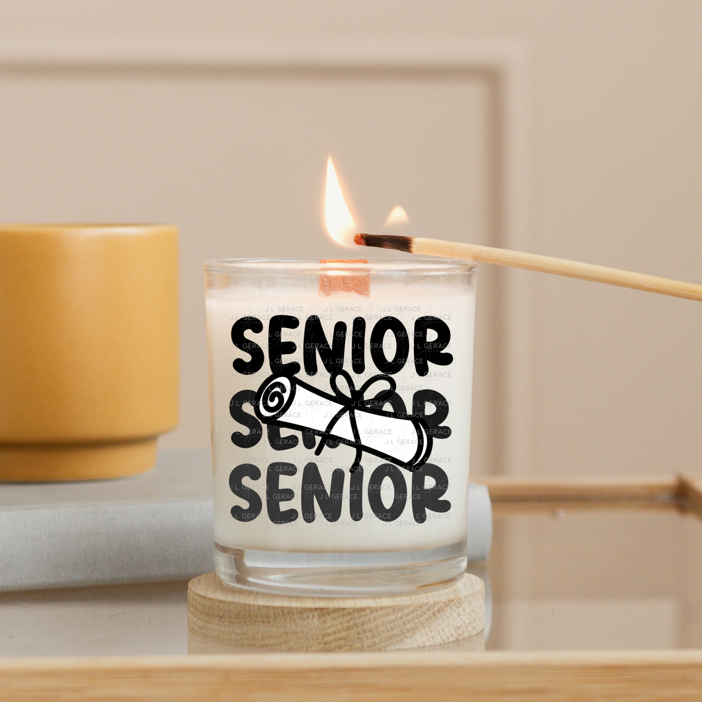 Senior PNG – Black Diploma Graduation Lettering Design