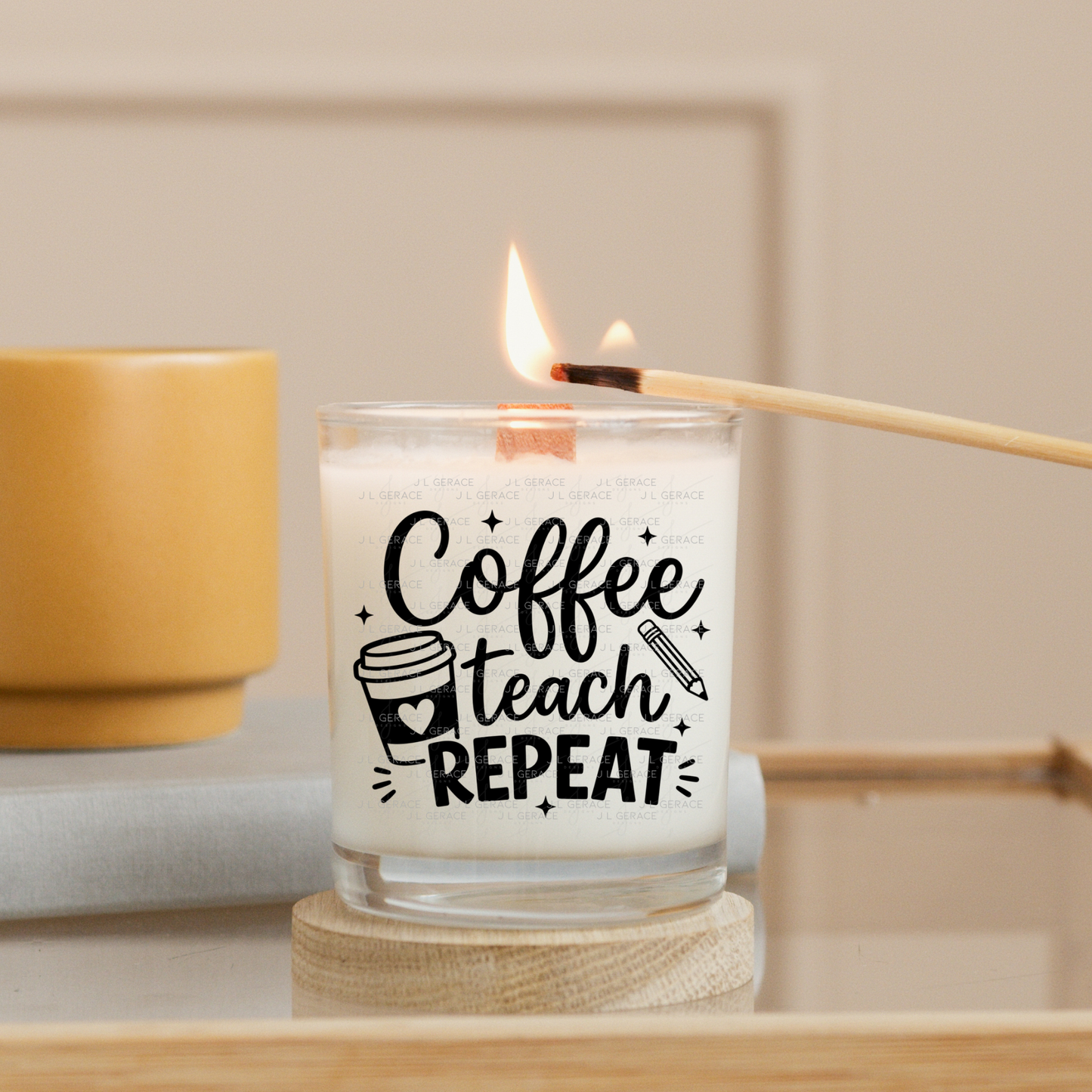 Coffee Teach Repeat Teacher PNG Bundle Digital Download (2 Colors)