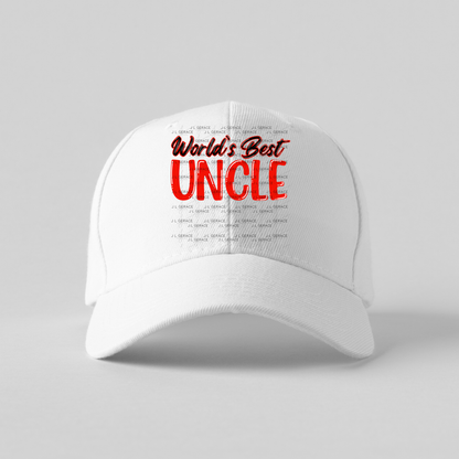 Worlds Best Uncle PNG – Red Glossy Typography Sublimation Design