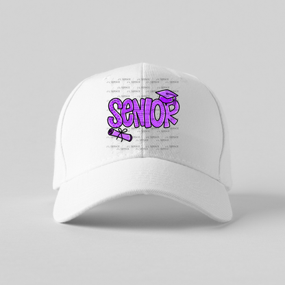 Senior PNG – Purple Pattern Graduation Sublimation Design