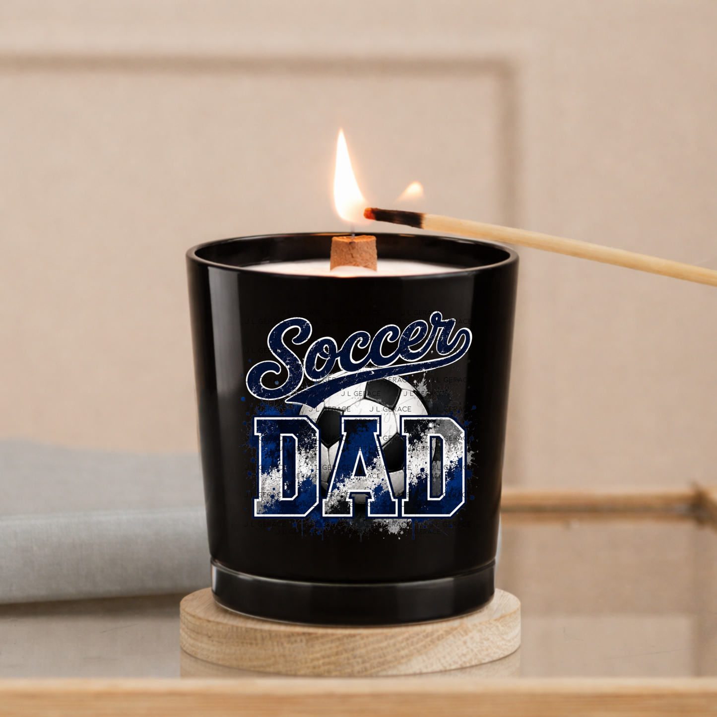 Soccer Dad PNG – Blue Black Paint Splatter Sports Design with Soccer Ball