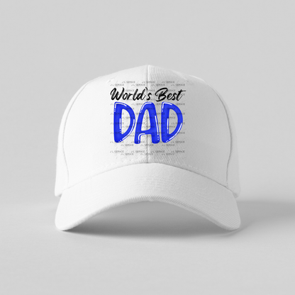 World’s Best Dad PNG – Blue Glossy Typography Design for Father’s Day