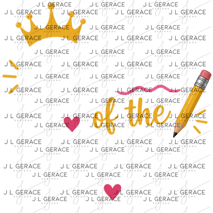 Queen of the Classroom Teacher PNG (2 Colors)