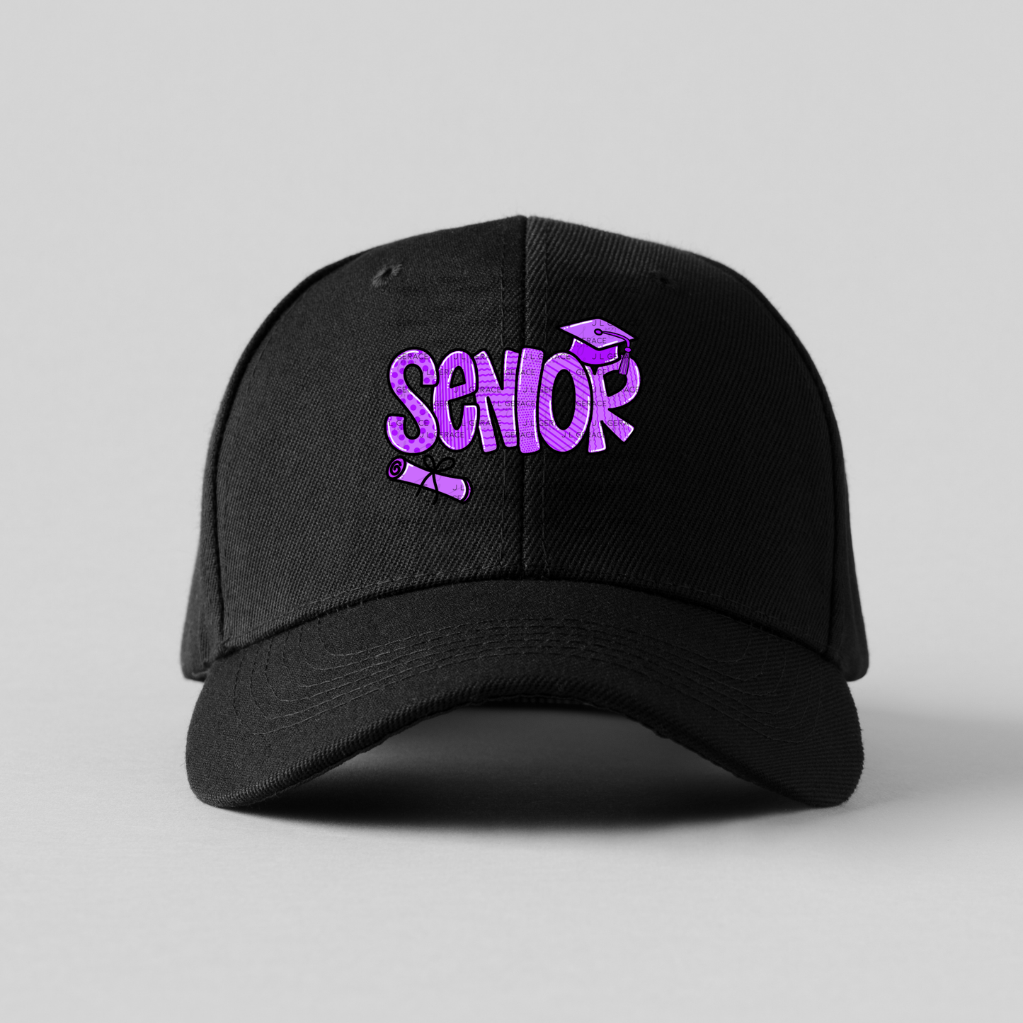 Senior PNG – Purple Pattern Graduation Sublimation Design