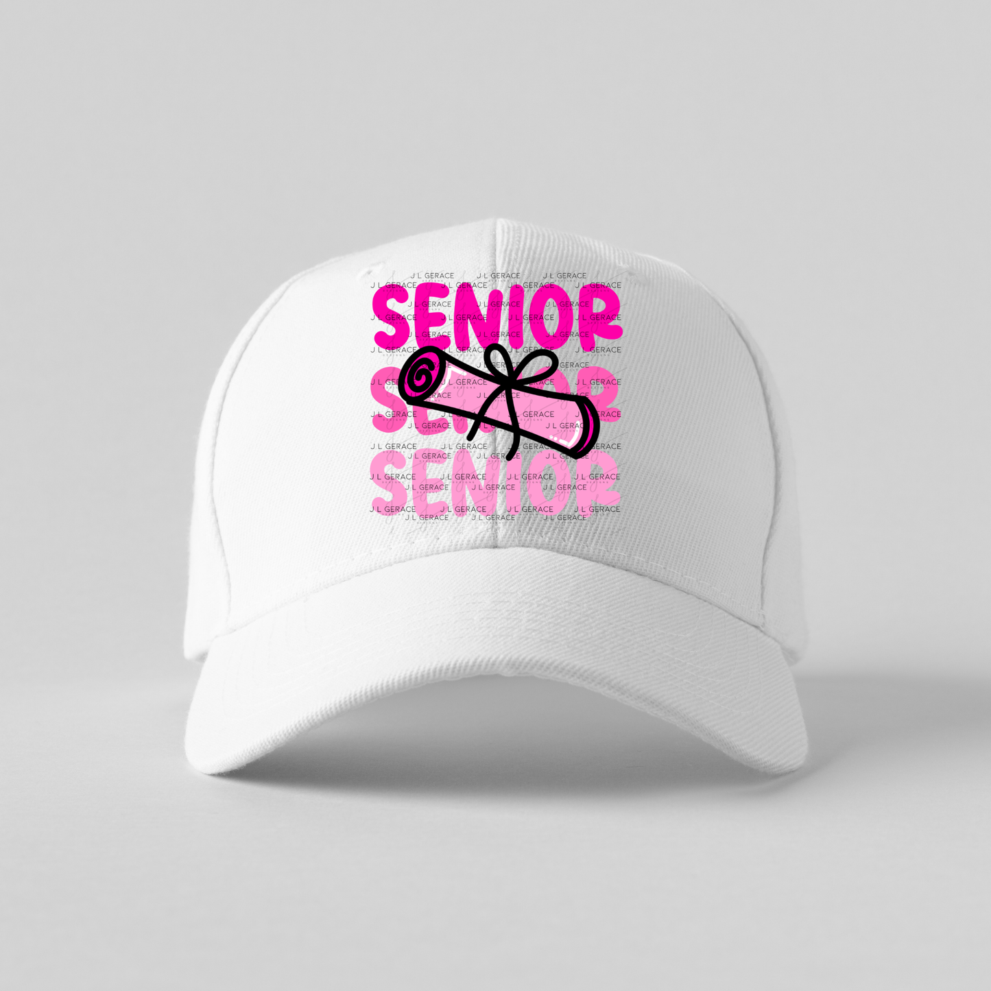 Senior PNG – Pink Diploma Graduation Lettering Design