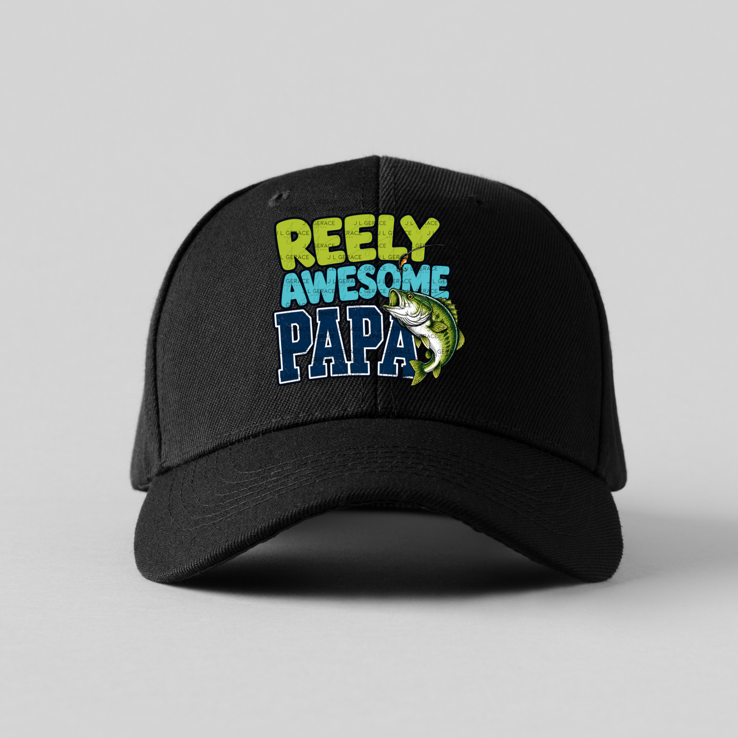 Reely Awesome Papa PNG – Bass Fishing Sublimation Design