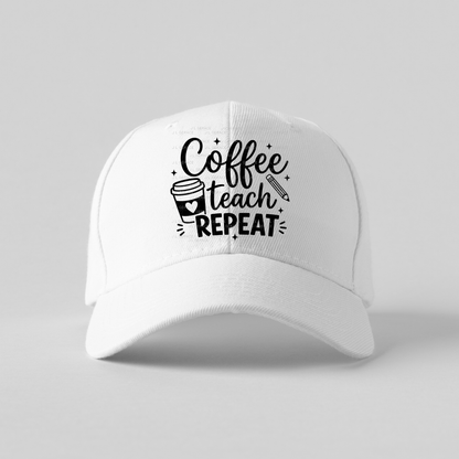 Coffee Teach Repeat Teacher PNG Bundle Digital Download (2 Colors)