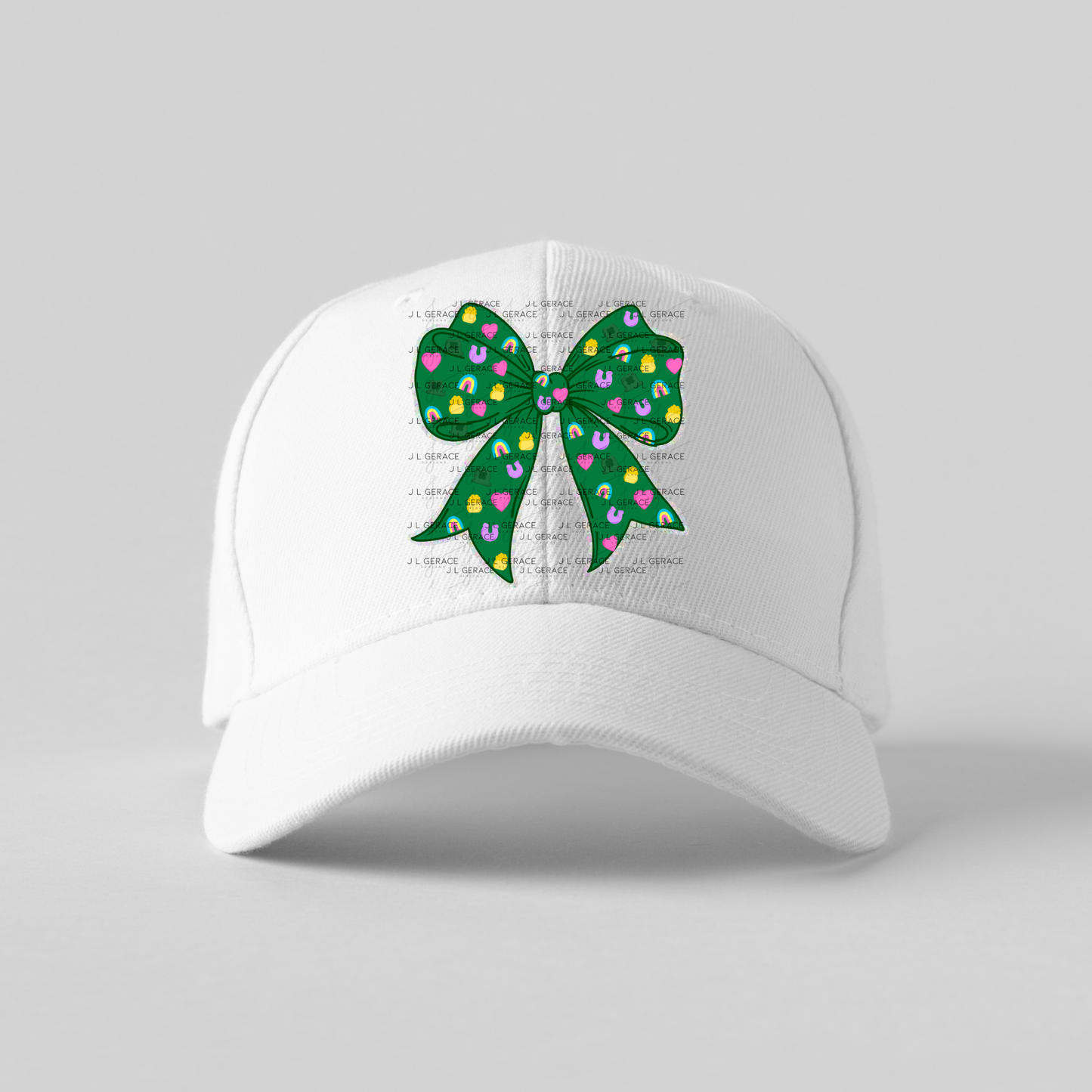 St Patrick Lucky Bow PNG, Rainbow Shamrock Glitter Bow Design, Sublimation PNG Download