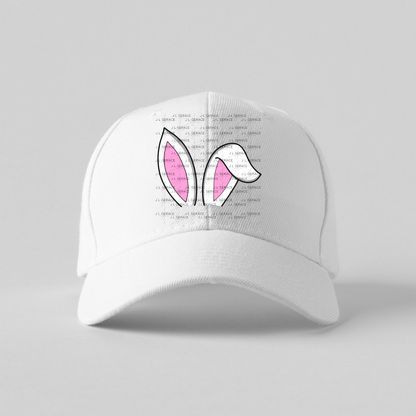 White Easter Bunny Ears Black Outline PNG