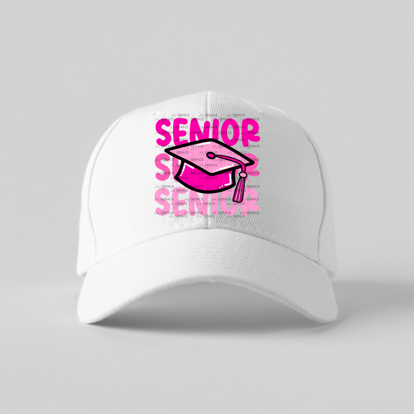 Senior PNG – Pink Graduation Cap Lettering Design