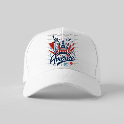 America Statue Liberty Fireworks Patriotic PNG Design