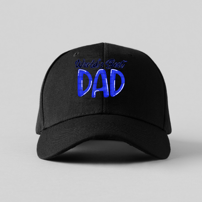 World’s Best Dad PNG – Blue Glossy Typography Design for Father’s Day