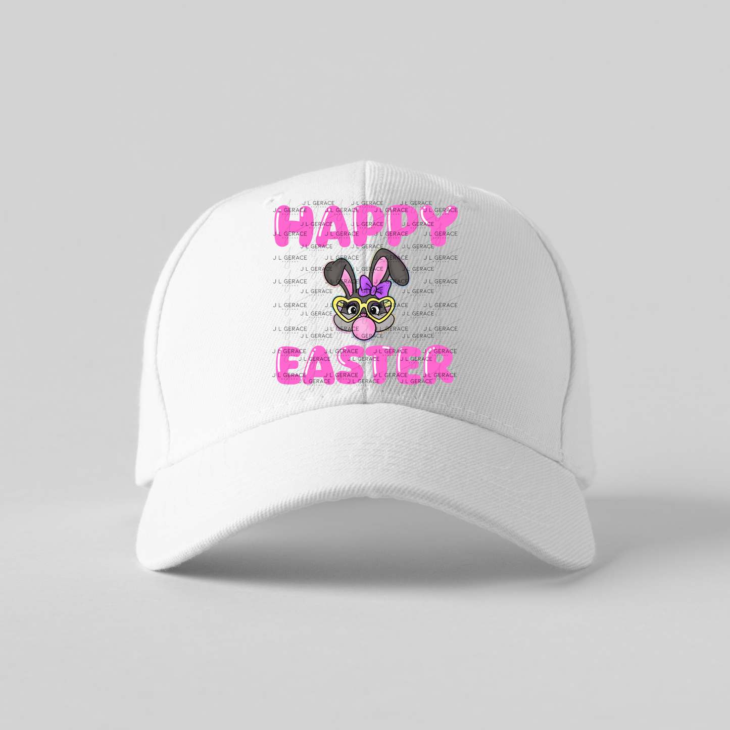 Happy Easter Bunny Bubblegum Rainbow Glitter Clipart Sublimation PNG