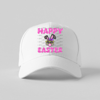 Happy Easter Bunny Bubblegum Rainbow Glitter Clipart Sublimation PNG
