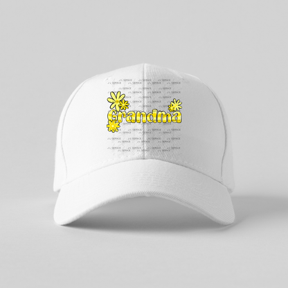Grandma PNG – Yellow Floral Name Sublimation Design