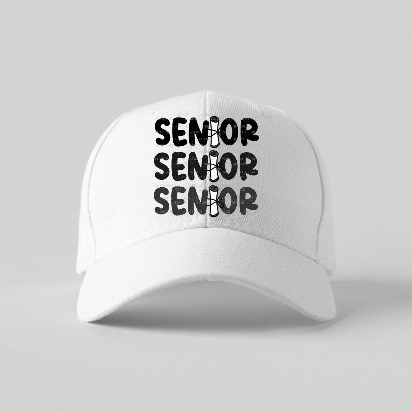 Senior PNG – Black Diploma Letter Graduation Design
