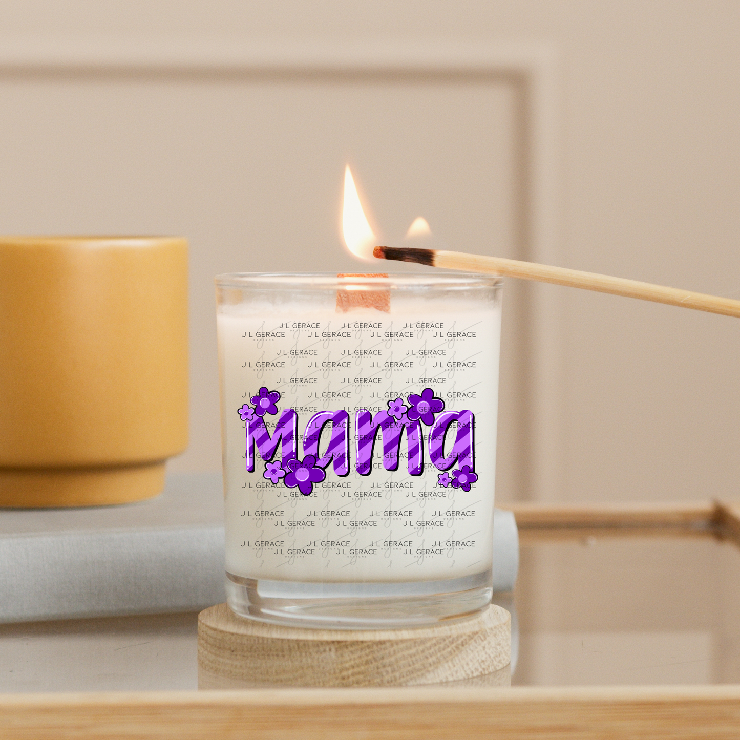 Mama Daisy Floral Purple PNG Design