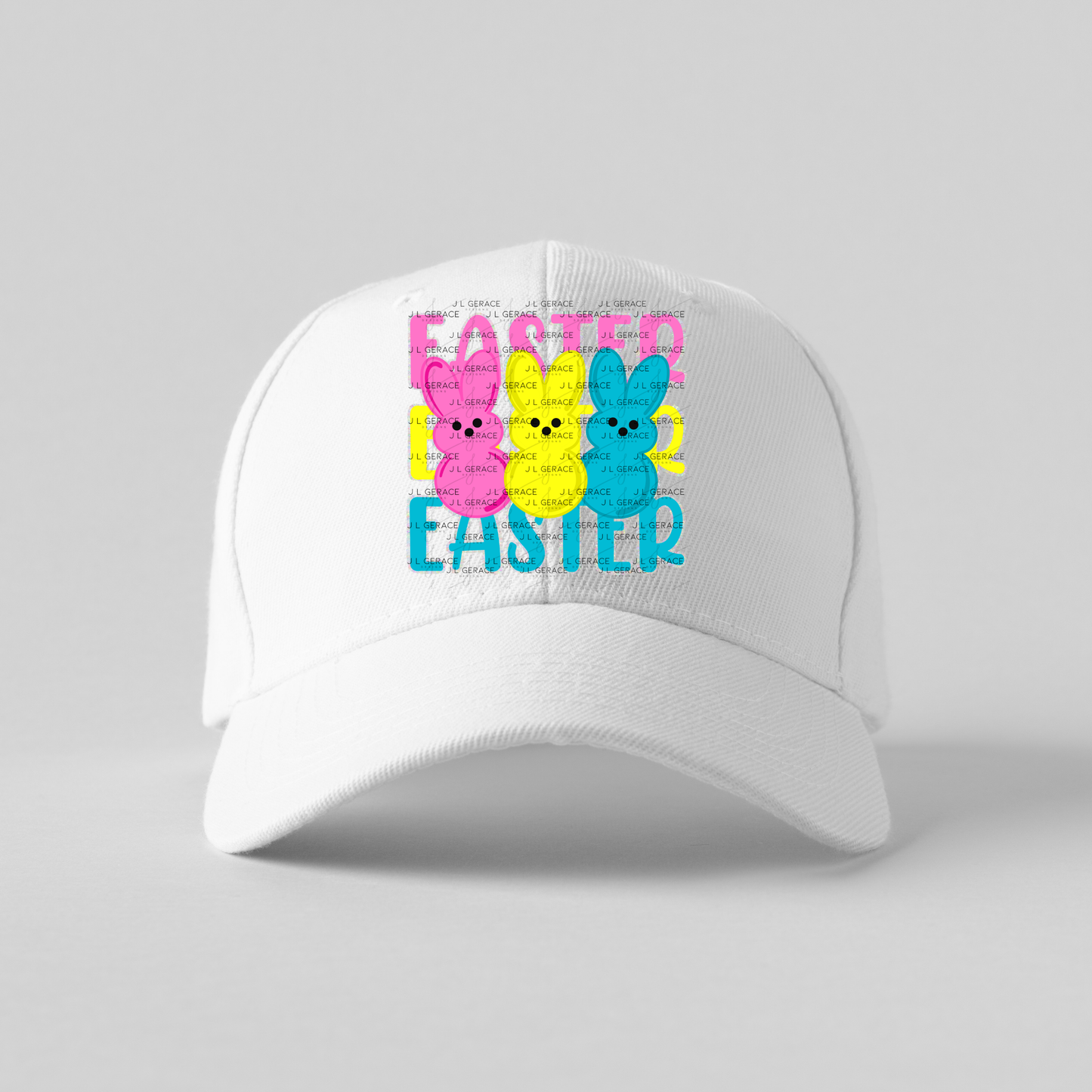 EASTER EASTER EASTER Bunnies Pink - Yellow - Blue Chunky Glitter Outline PNG