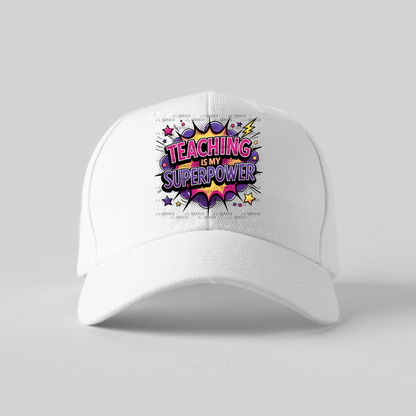 Teaching Is My Superpower Pink Purple Yellow PNG Digital Download