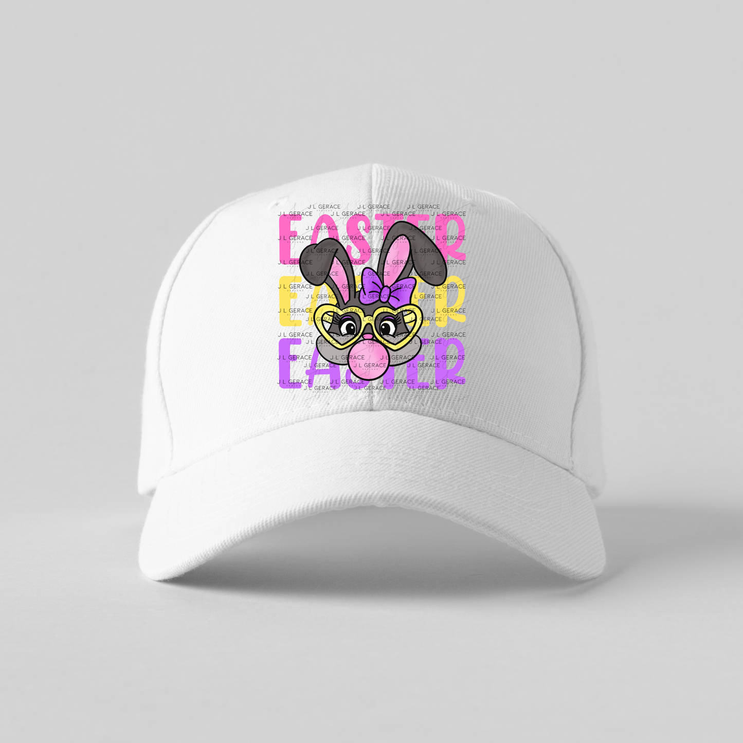 EASTER EASTER EASTER Bunny with Glasses Pink - Yellow - Purple PNG