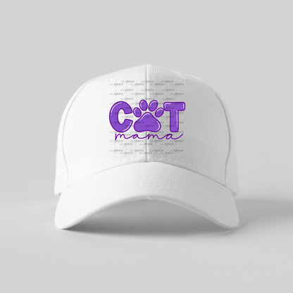 Cat Mama PNG – Purple Paw Print Pet Lover Sublimation Design