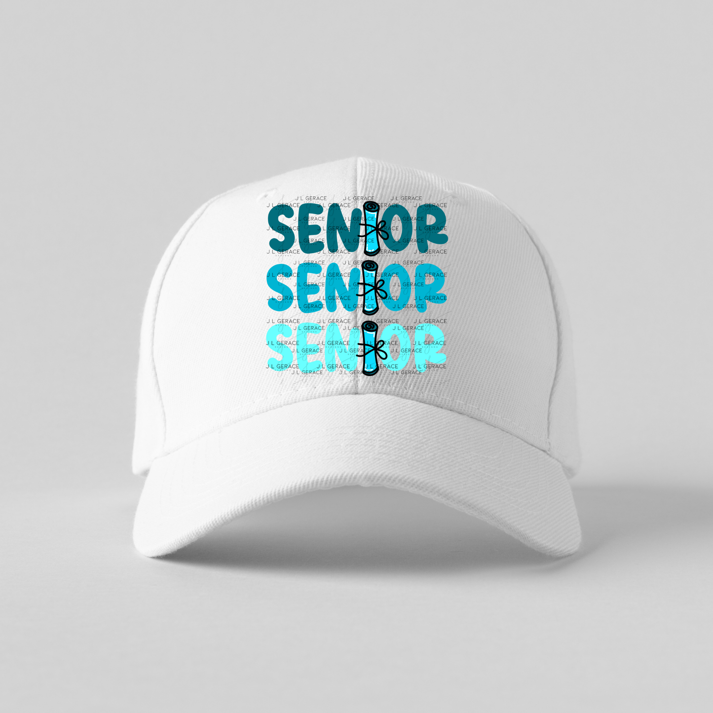 Senior PNG – Teal Diploma Graduation Lettering Design