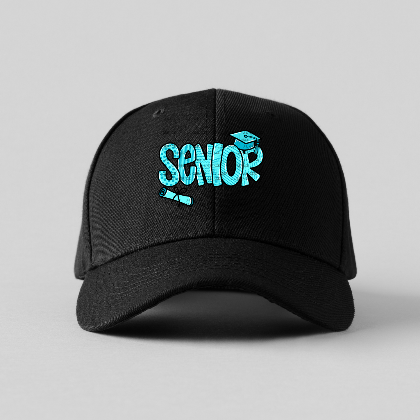 Senior PNG – Teal Pattern Graduation Sublimation Design