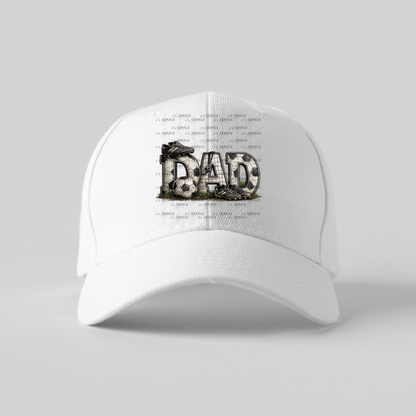 Dad PNG – Soccer Sports Design with Ball Cleats and Net Texture
