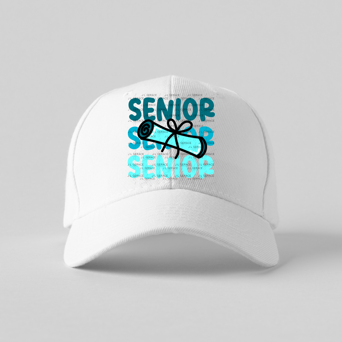 Senior PNG – Teal Diploma Graduation Lettering Design