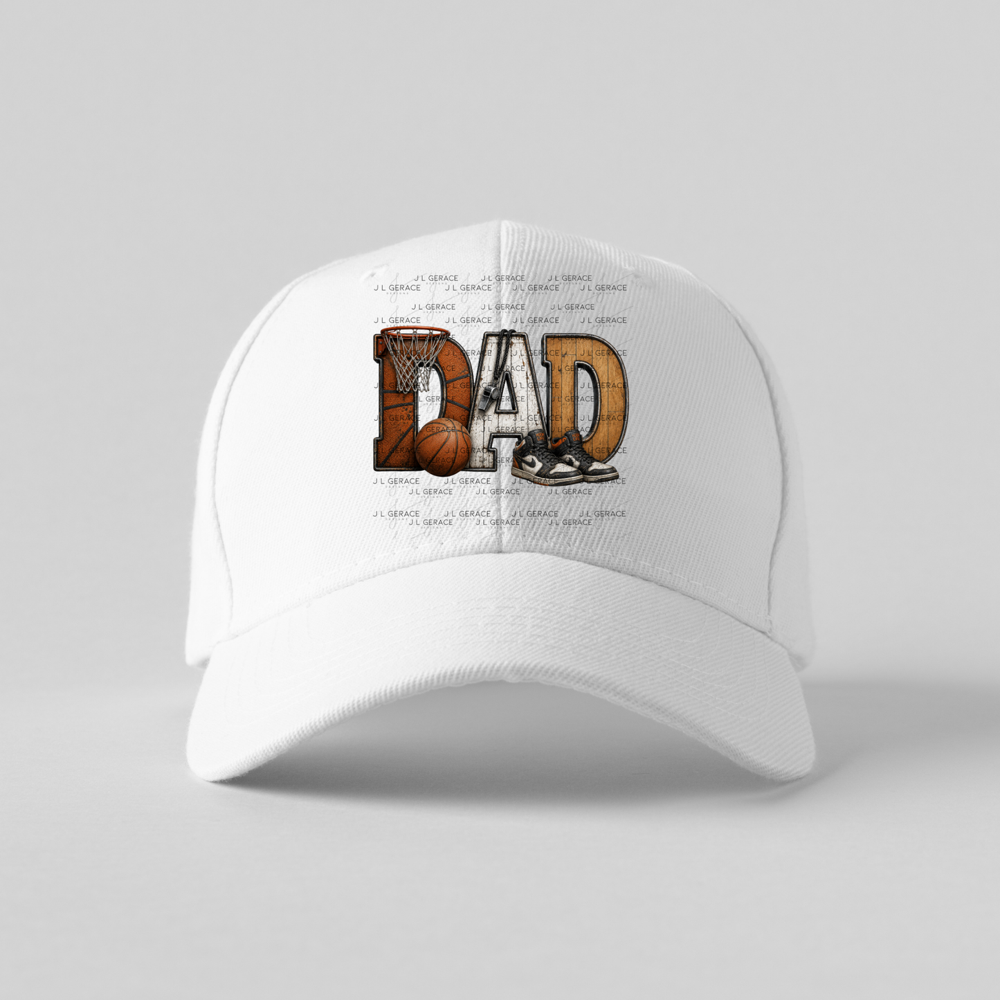 Dad PNG – Basketball Hoop Life Design with Ball Sneakers and Whistle