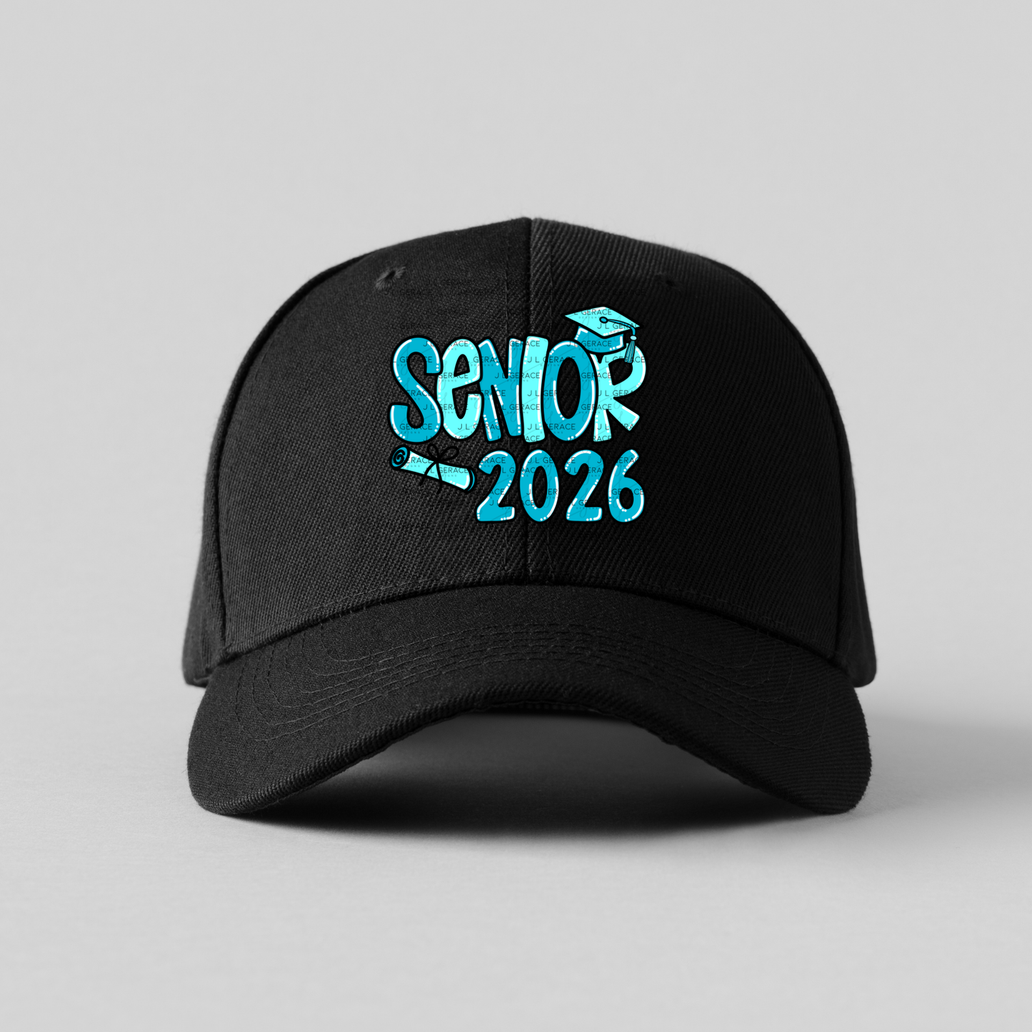 Senior 2026 PNG – Turquoise Graduation Cap and Diploma Design