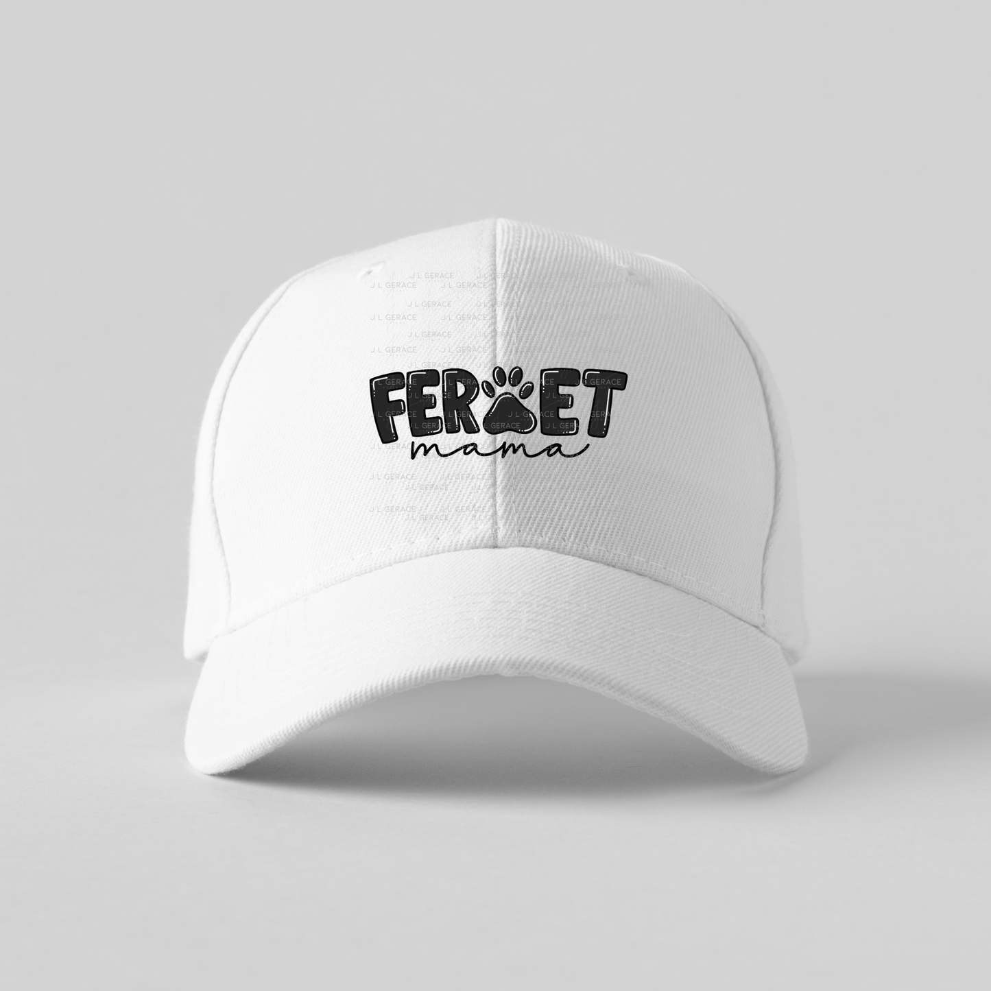 Ferret PNG – Black Paw Print Word Design for Pet Lovers