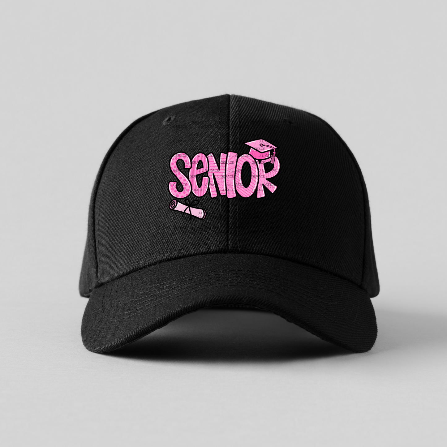 Senior PNG – Pink Pattern Graduation Sublimation Design