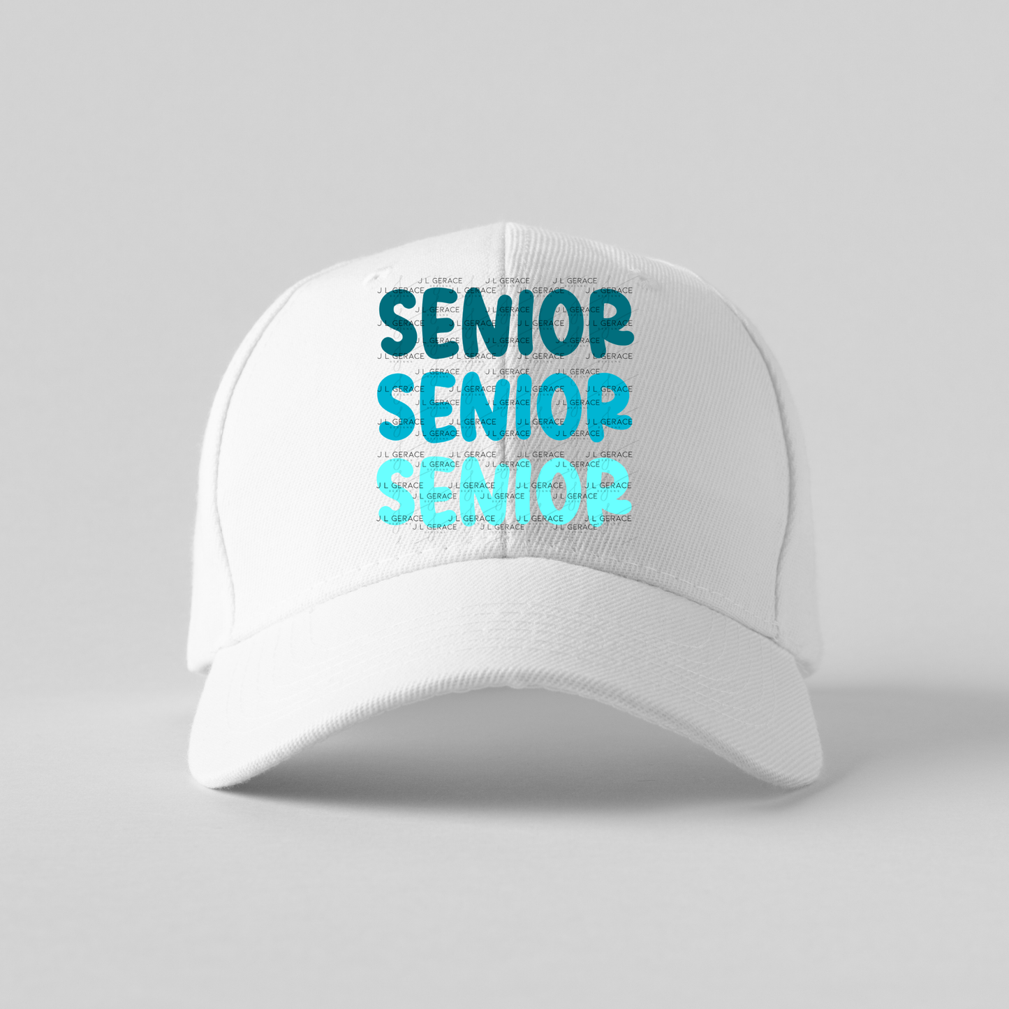Senior PNG – Teal Gradient Graduation Lettering Design