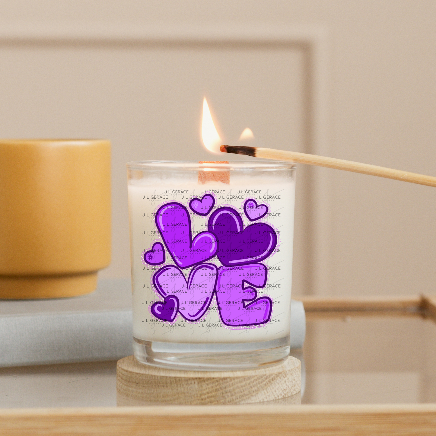 Purple Love Bubble Letter PNG – Glossy Design