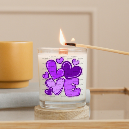 Purple Love Bubble Letter PNG – Glossy Design