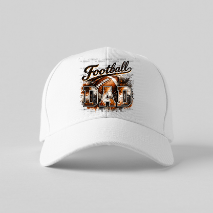 Football Dad PNG – Orange Black Paint Splatter Sports Design with Football