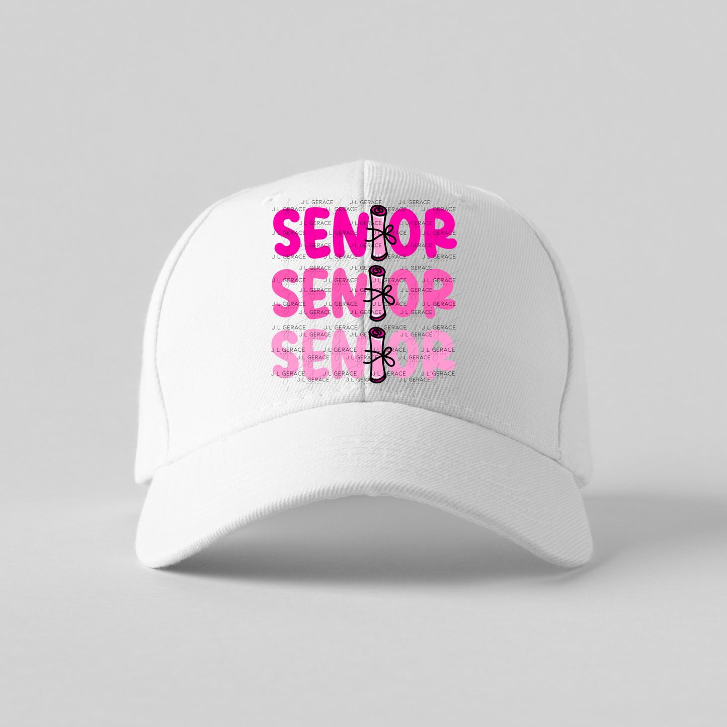 Senior PNG – Pink Diploma Graduation Lettering Design