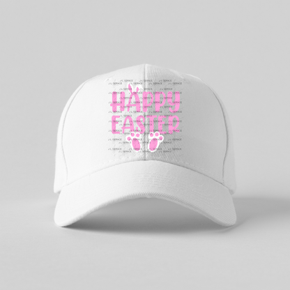 Happy Easter Bunny Ears and Feet Pink PNG
