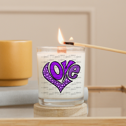 LOVE Heart Letters Polka dots and stripes PNG with Glitter Outline