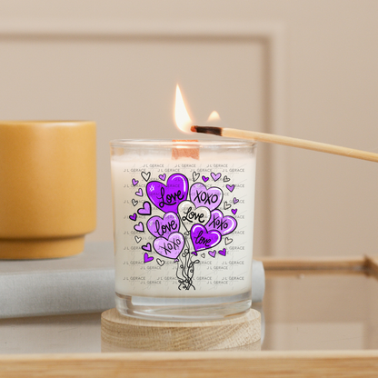 Purple Love & XOXO Heart Balloon Bouquet PNG