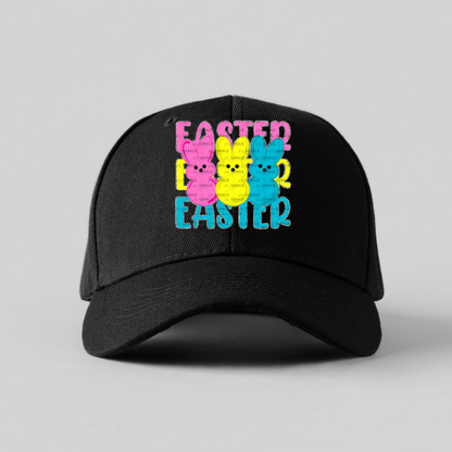 EASTER EASTER EASTER Bunnies Pink - Yellow - Blue Chunky Glitter Outline PNG