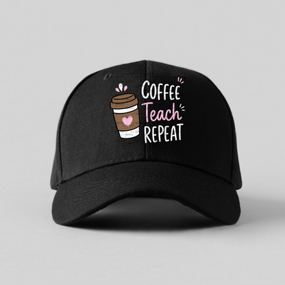 Coffee Teach Repeat PNG Sublimation Design Teacher Appreciation Digital Download