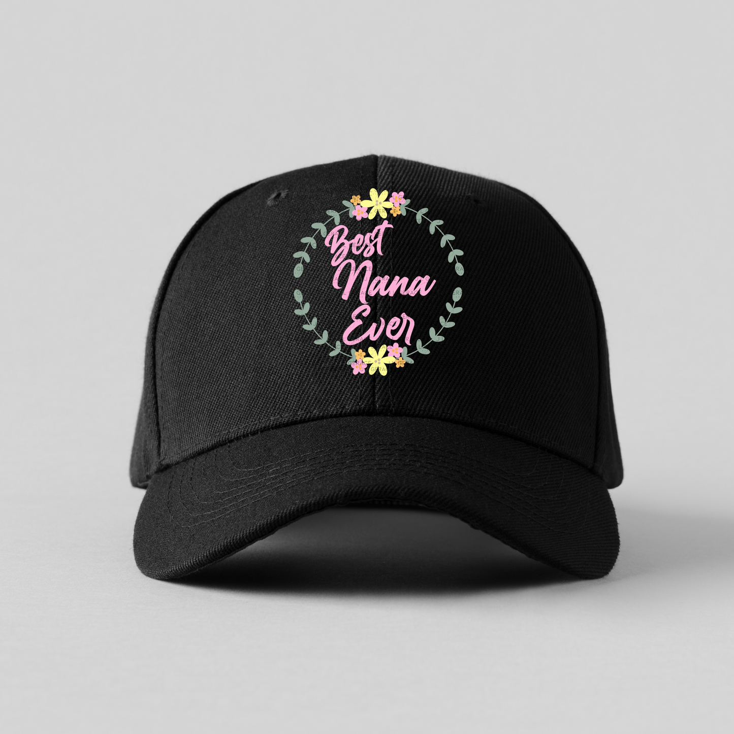 Best Nana Ever PNG – Floral Wreath Script Sublimation Design